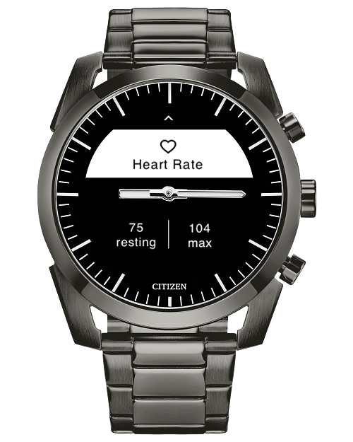 CZ Smart Hybrid Black Dial Stainless Steel Bracelet JX2017 56E